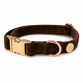 Dog Collar - Velvet - Chocolate Brown