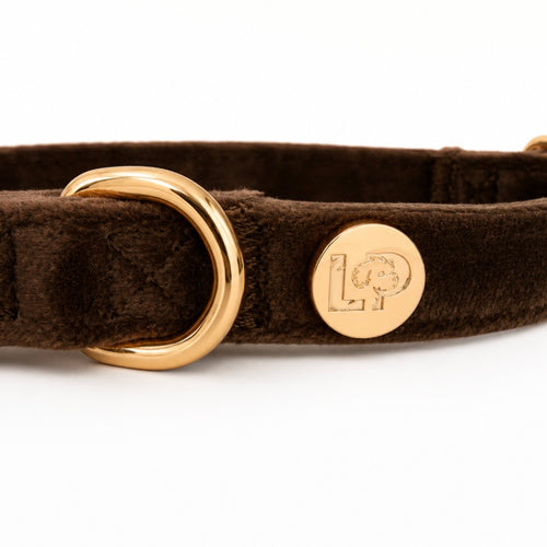 Dog Collar - Velvet - Chocolate Brown
